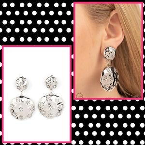 2/$10 Paparazzi ​Industrial Fairytale - White Clip On Earrings